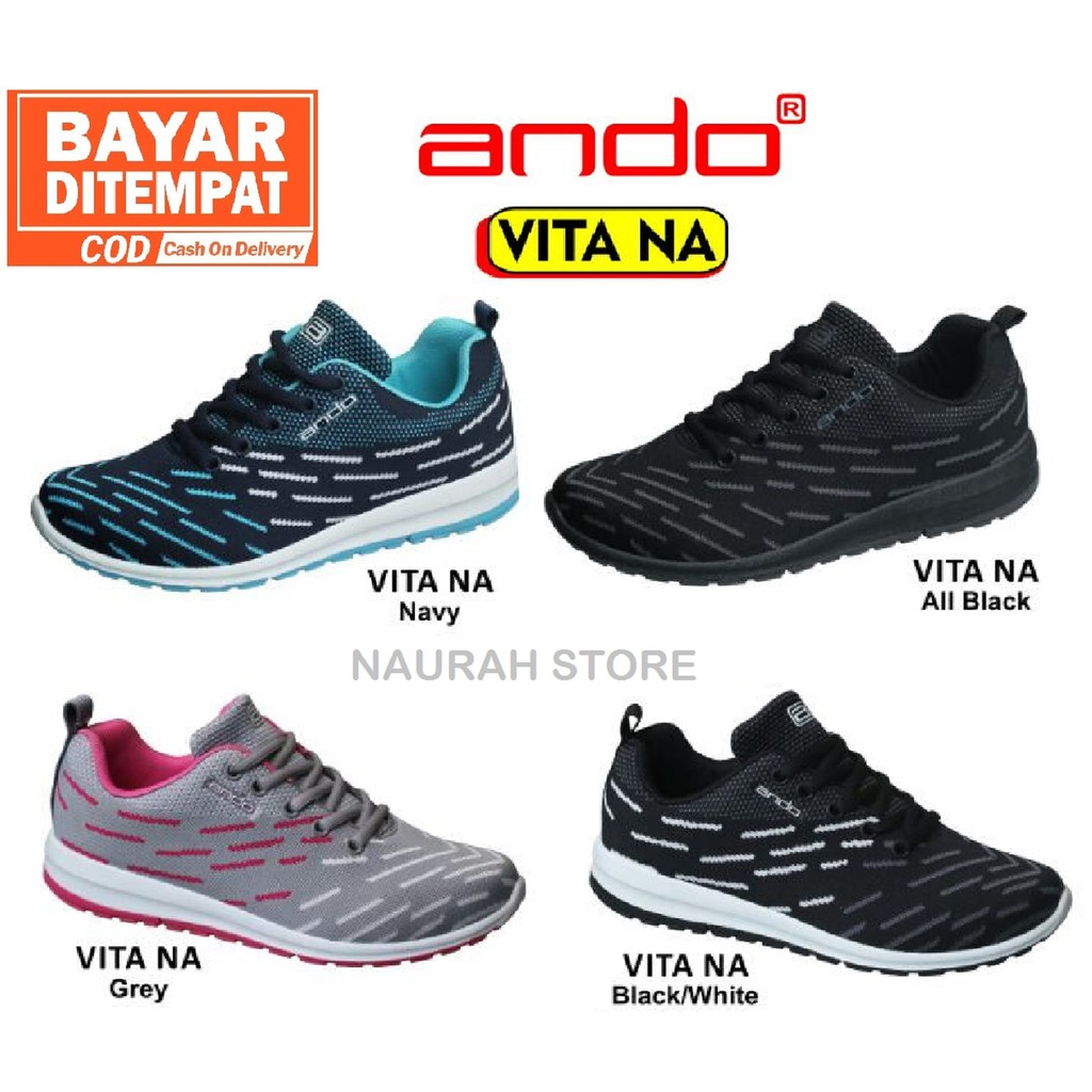 ( COD ) ANDO VITA Berhadiah KAOS KAKI &amp; VIRNA ORIGINAL SNEAKERS SPORTY TERBARU DISKONN PROMO MURAH