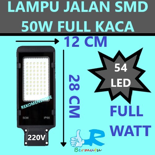 Kacamata Outdoor - Lampu Pju 50W Full Kaca 220V Led Smd Mata Banyak Outdoor Ip66 50 Watt