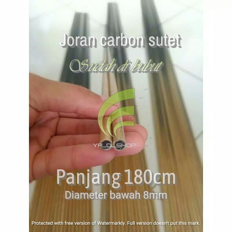 Bahan joran carbon sutet bubut 180cm 8mm