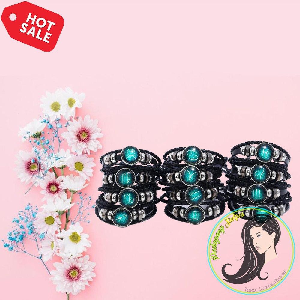  Gelang  Zodiak  Glow In The Dark Gelang  Fashion Pria Wanita 