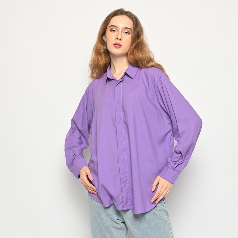 Basic Oversized Shirt - Lilac