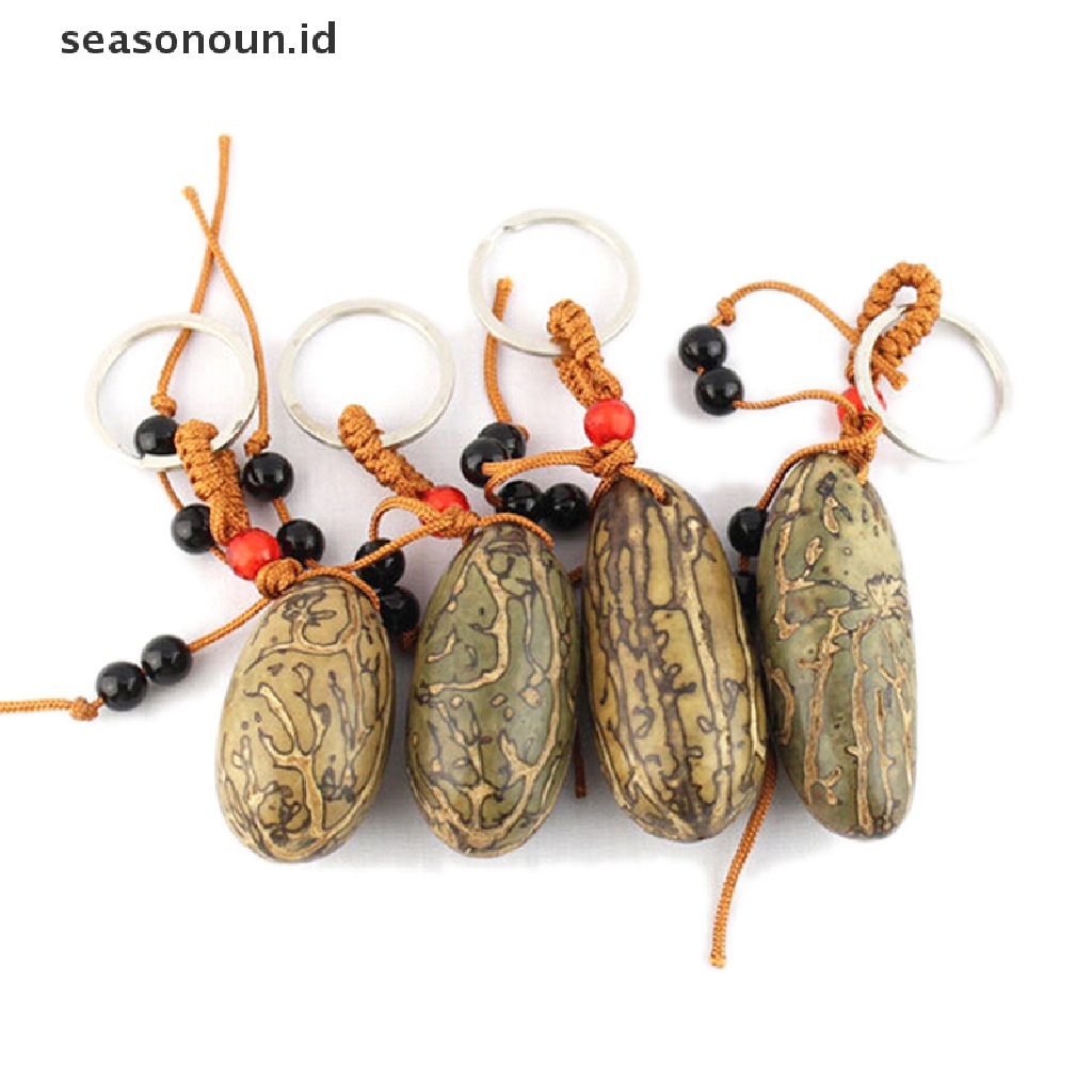 【seasonoun】 1 Pcs Bodhi Fruit Keychain Pendant Plastic Beads Keyring Buddhism Decor 6cm ID