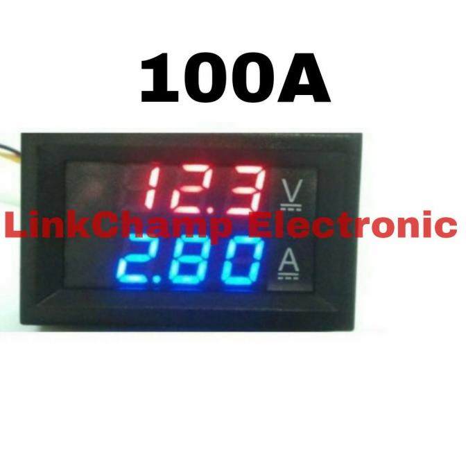 DC 0-100V 100A Dual Digital Voltmeter Ampermeter Volt Meter Amper Mtr