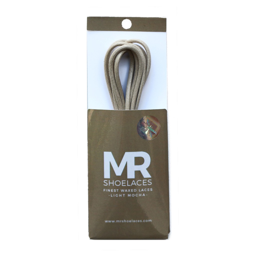 MR Shoelaces RD11 Light Mocha (Moka Muda) Tali Sepatu Lilin 2-3mm Bulat Round 50cm 60cm 70cm 80cm 90cm 100cm 120cm 150cm (Waxed Laces) - Premium Shoelace Mocca