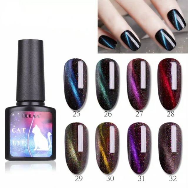 Lulaa UV gel chameleon cat eye nail polish / kutek cateye