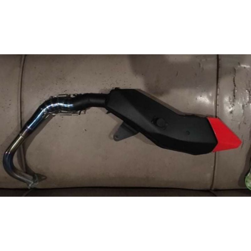 knalpot klx pnp xride old leher bluemoon moncong merah standar