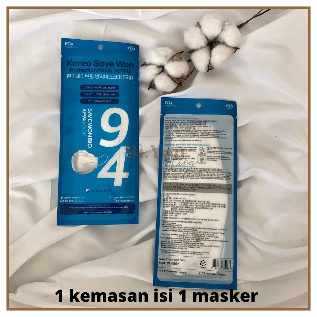 [isi 1] Masker KF94 Save Won Bio Original Mask Made in Korea