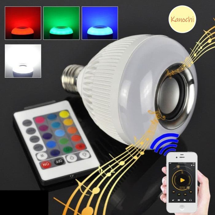 Bohlam Speaker Musik Bluetooth 2 in 1 Lampu Speaker LED warna warni