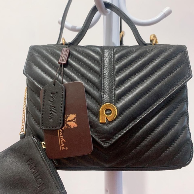 Papillon Leather’s Authentic Clutch Chevron Big Logo