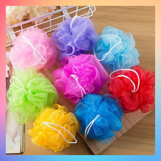 SPONS MANDI JARING / SPON MANDI GOSOK / SPONGE MANDI SHOWER NET / SPONS JARING WARNA / BATH PUFF