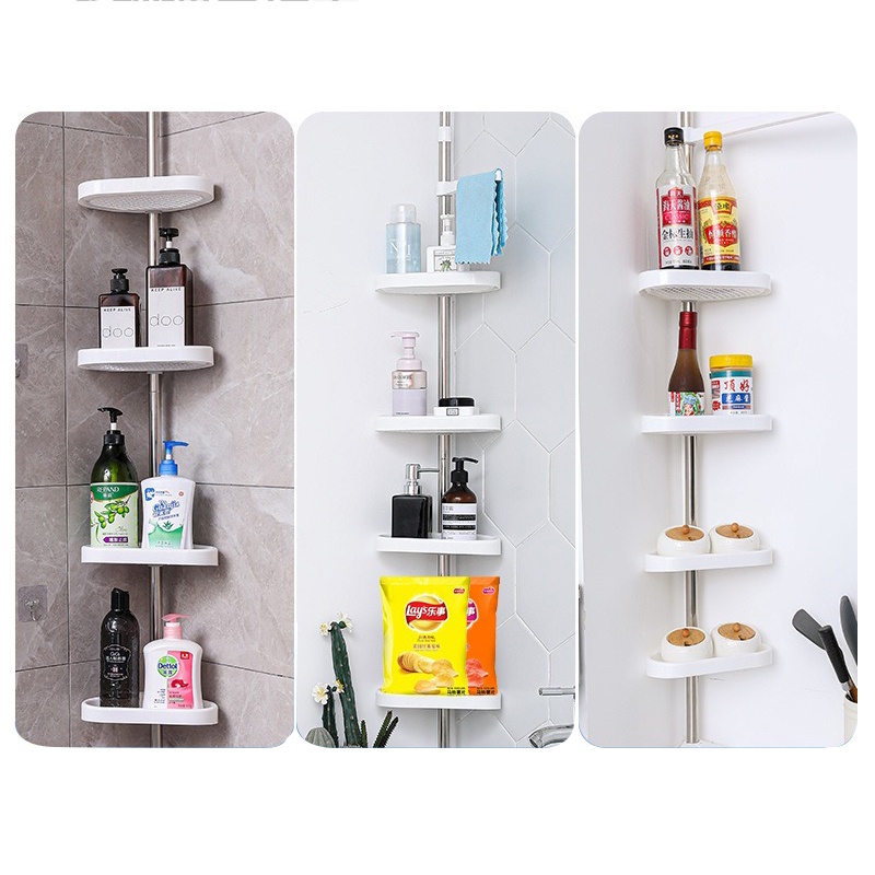 HOVELSHOP  Rak Sabun Sudut Kamar Mandi Toilet Rack 4 Susun Stainless Steel