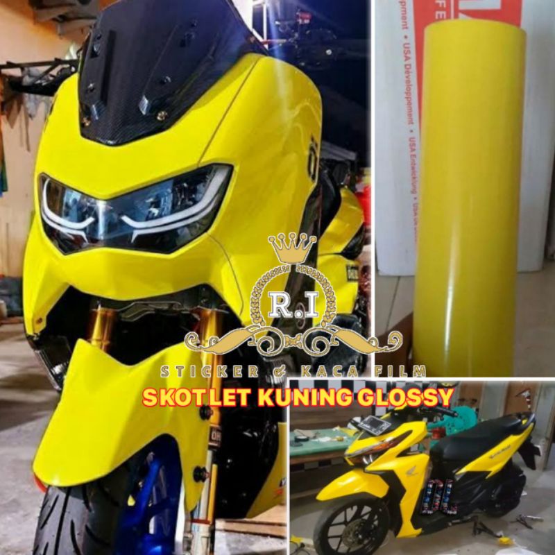 Skotlet Motor Kuning Lemon Sticker Skotlet Motor Mobil Otomotif Kuning Lemon Glosy Scotlet Kuning Le