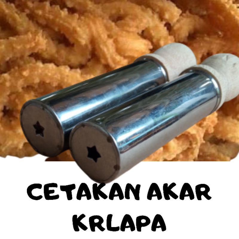 CETAKAN KUE AKAR KELAPA BAHAN STAINLES PENDORONG KAYU DI JUAL 1 PCS