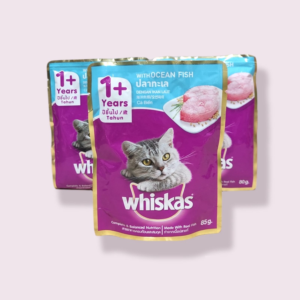 Makanan Kucing Whiskas Pouch 85gr Dewasa 1+