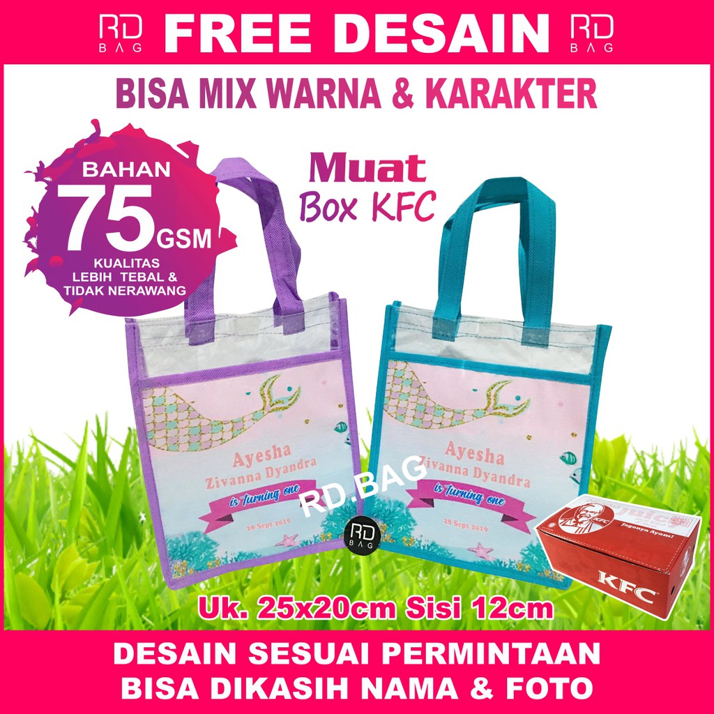 

Tas mika terlaris/ tas ultah mika / goodie bag custom/ souvenir ulang tahun / tas ultah mika custom