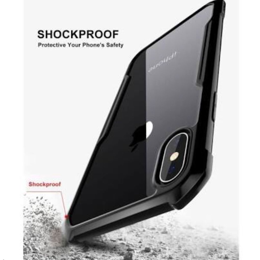 CASE IPHONE XR / IPHONE XS / IPHONE X / IPHONE XS MAX  XUNDD BEATLE ORIGINAL SOFT HARD CASE HYBRID ARMOR - CLEAR LIST BLACK