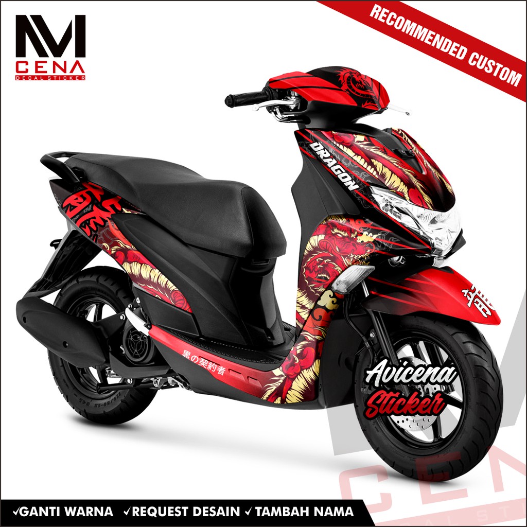 Sticker Decal Yamaha Freego Decal Sticker Freego Sticker Striping Decal Freego Full Body dragon