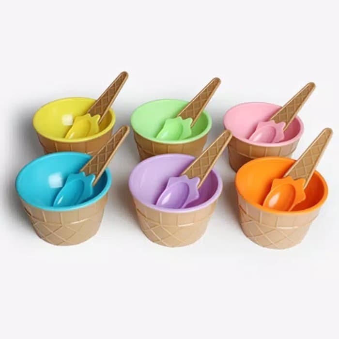 TERLARIS!!! ICE CREAM BOWL Mangkok + Sendok Masker Bentuk Ice Cream