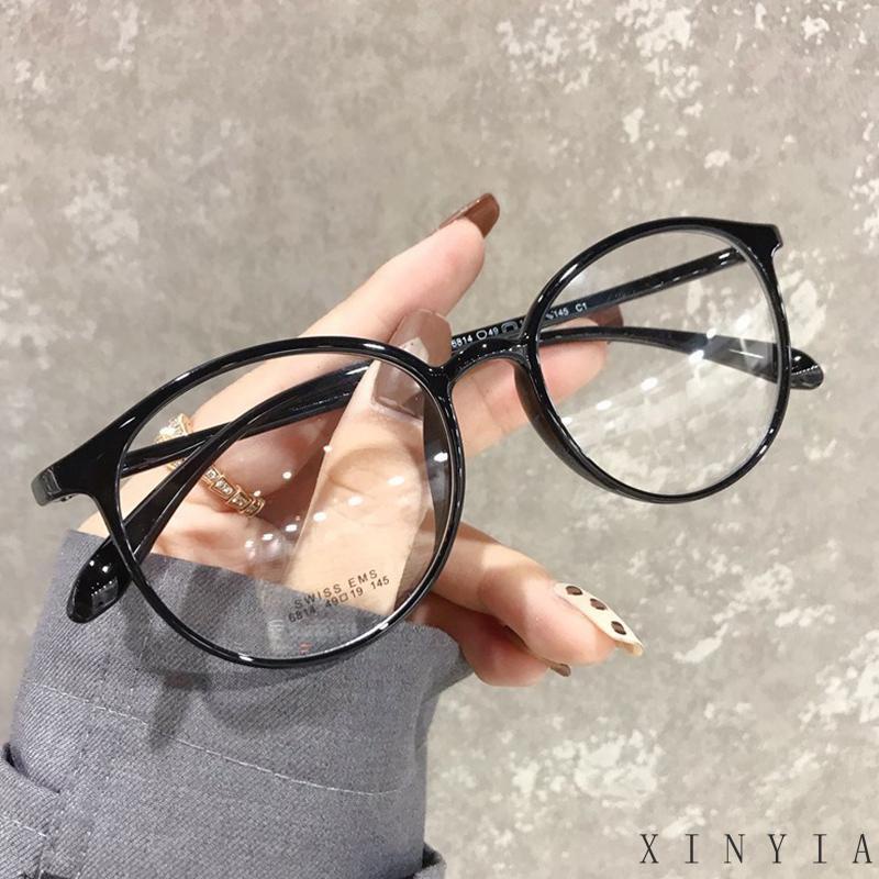 【Bayar di tempat】Kacamata Korea Wanita Kacamata Anti Radiasi Wanita Fashion retro flat Eyeglasses