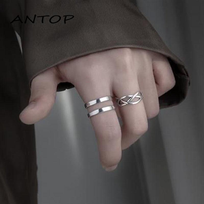 3pcs Cincin Jari Telunjuk Model Terbuka Dapat Disesuaikan Untuk Unisex