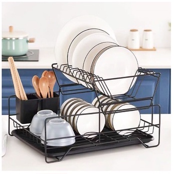 (COD) SHENAR, Rak Dapur Nordic Style Stainless Rak Wastafel Rak Piring dan Peralatan Dapur kokoh kuat Import