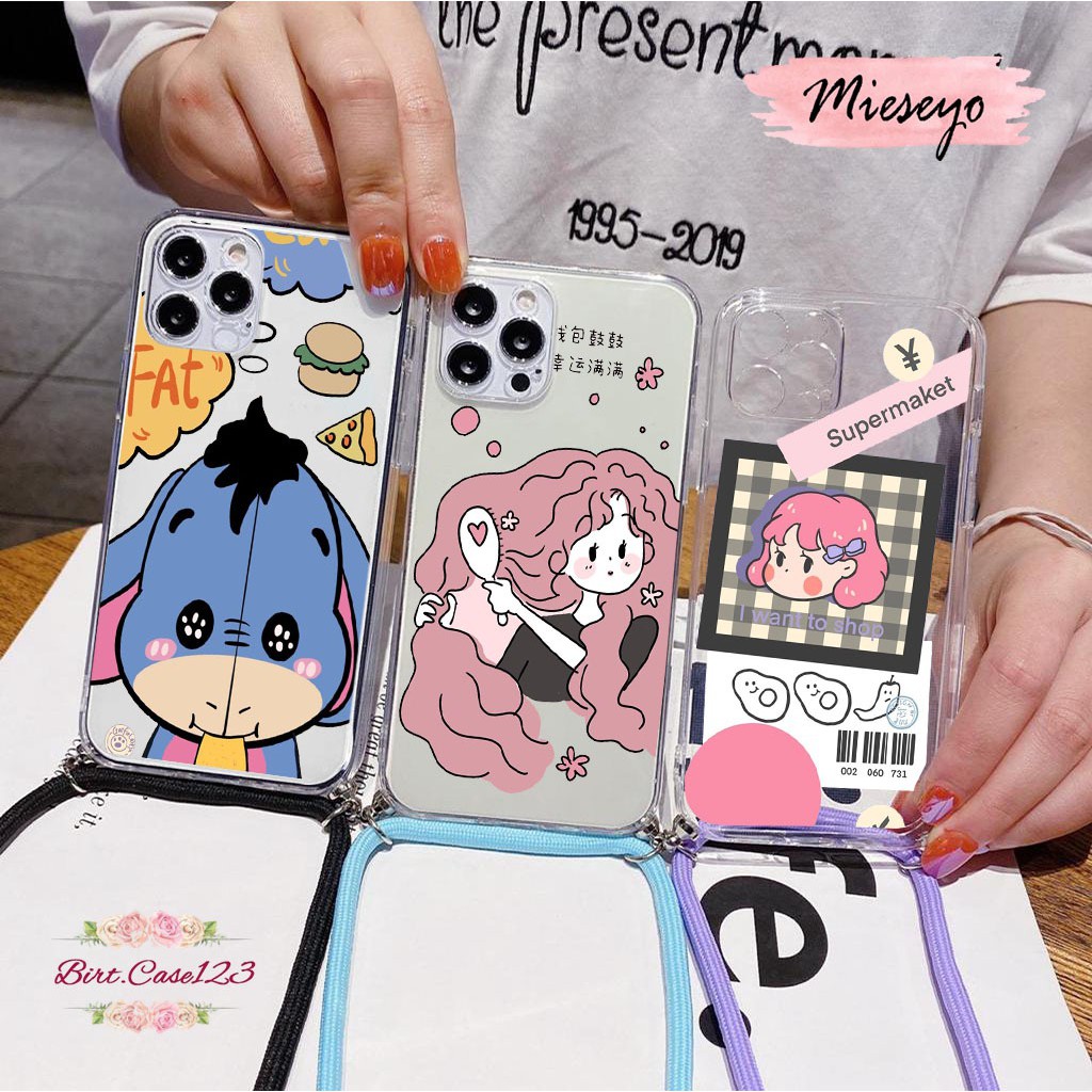 Softcase Slingcase Lanyard Bening MIESEYO Xiaomi Redmi Note 5a 6 7 8 9 10x Poco X3 M3 Pro BC4463