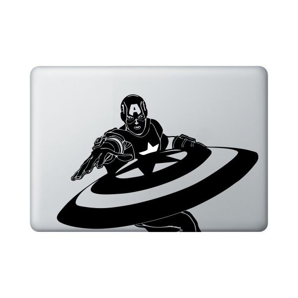 Sticker Laptop Apple Macbook 13' Decal - Captain America Shield