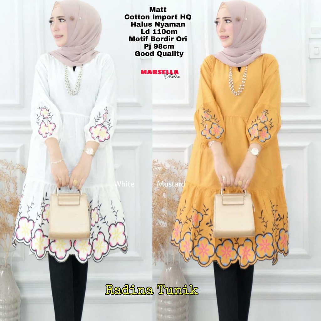 radina tunik cotton import bordir marsella