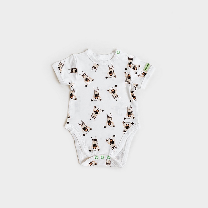 Hamako Round Neck Bodysuit - Jumper Bayi Tencel Baju Rumahan Anak Bayi Body Suit Jumpsuit Onesie Onesies-Muscly Circus