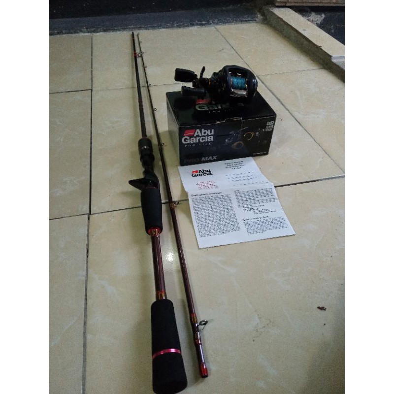 Set Alat Pancing BC (Joran Cacing Merah + Reel Abu Garcia Promax 3L)