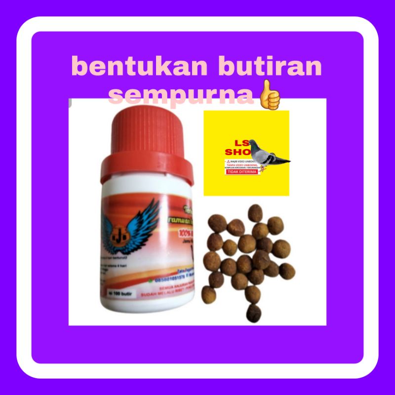 rjb 100 butir idea plus kamlang herbal burung merpati sang juara kolongan tinggi jauh balap lomba asli ori rjb