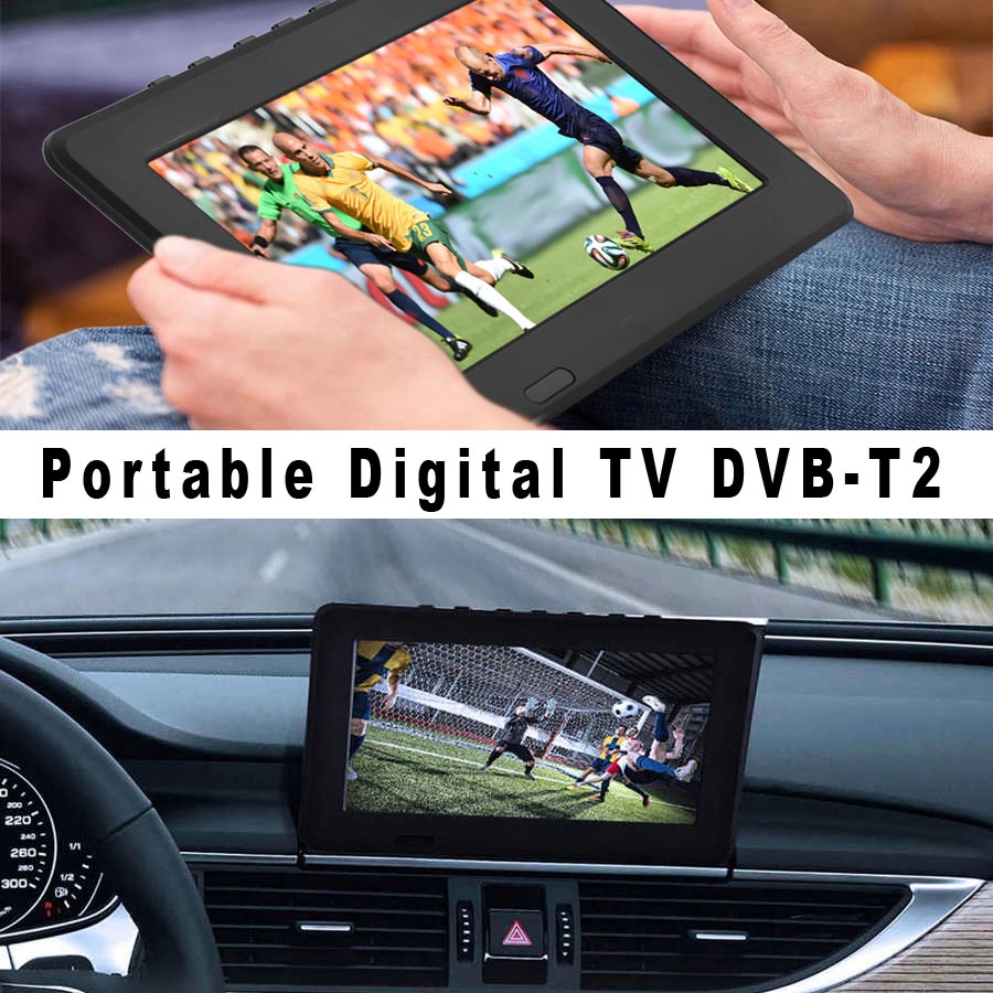 Portable TV Digital 7 Inch sudah digital tidak perlu STB untuk siaran digital Monitor DVB-T2  D7 TV LED TFT bisa dibawa internal baterai bisa charge LEADSTAR Mini Portable Digital TV ATSC 16:9 HD Digital Analog Portable TV Color Television Player