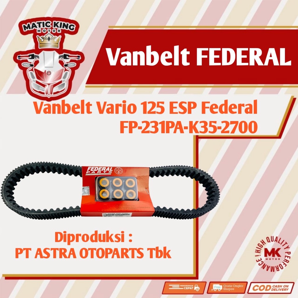 Vanbelt v belt van belt fanbelt kit set assy roller Vario 110 125 150 karbu injeksi Bohlam  ESP LED FEDERAL ASTRA OTOPARTS