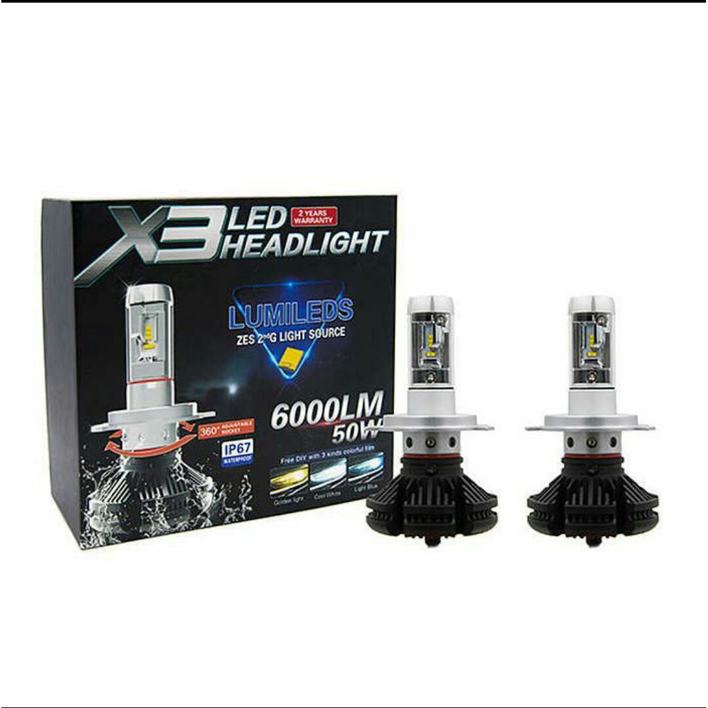Lampu Mobil H4 H11 X3 Led Zes Phillip Gen 2 Power Bright