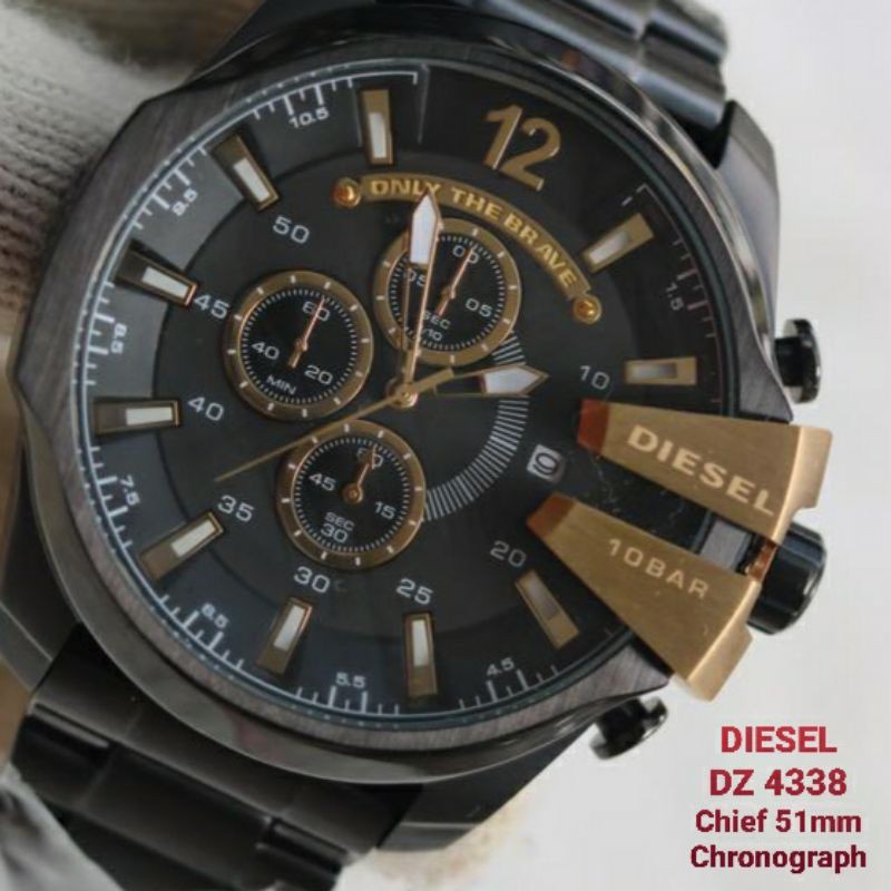 Jam Tangan Pria DIESEL DZ 4338 Mega Chief 51mm Japan Miyota Chronograph Movement