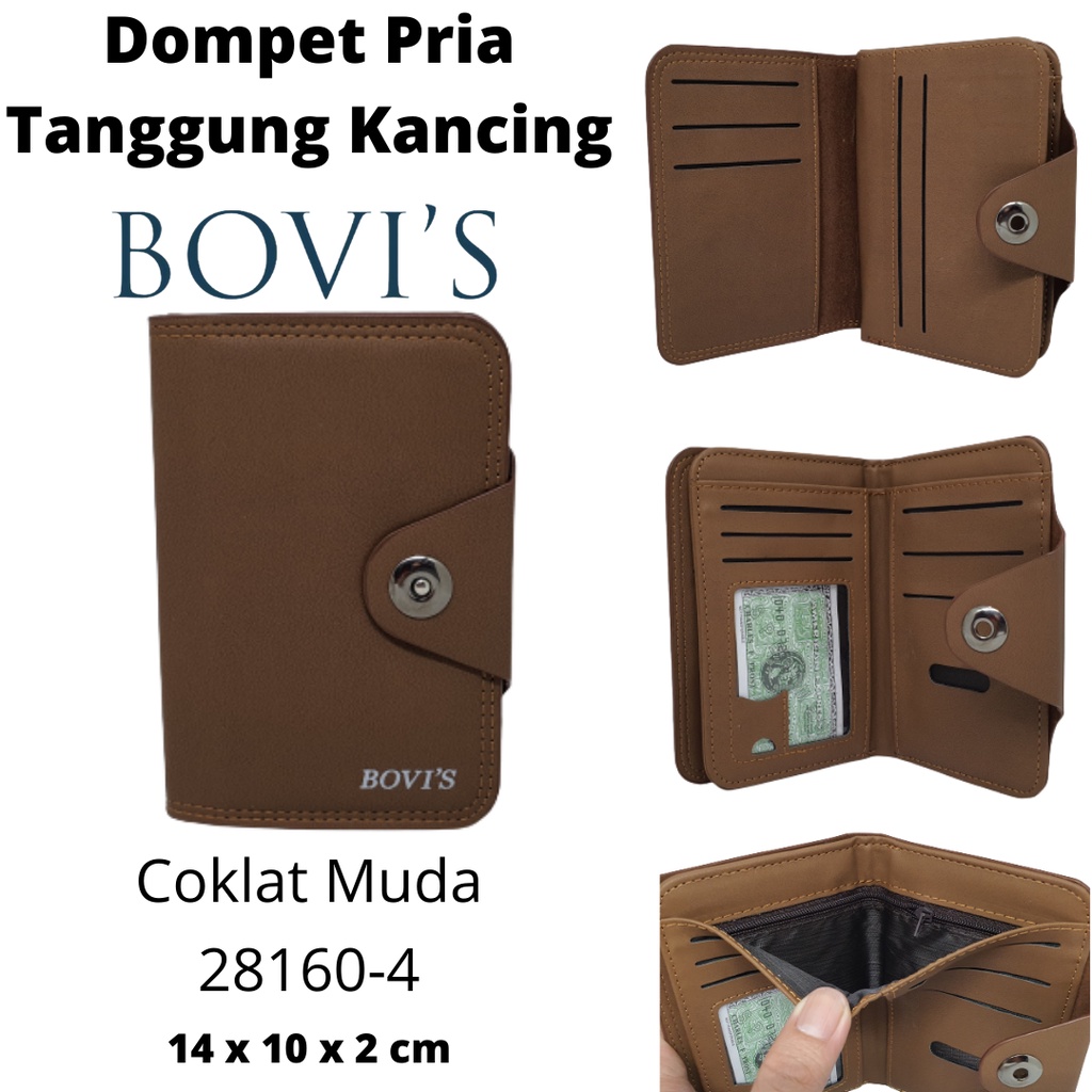 Dompet Pria Tanggung 3/4 Original Ori Bovis Tipe Kancing Bahan Premium Berkualitas Harga Murah Terjangkau Model Terbaru Keren Berkualitas