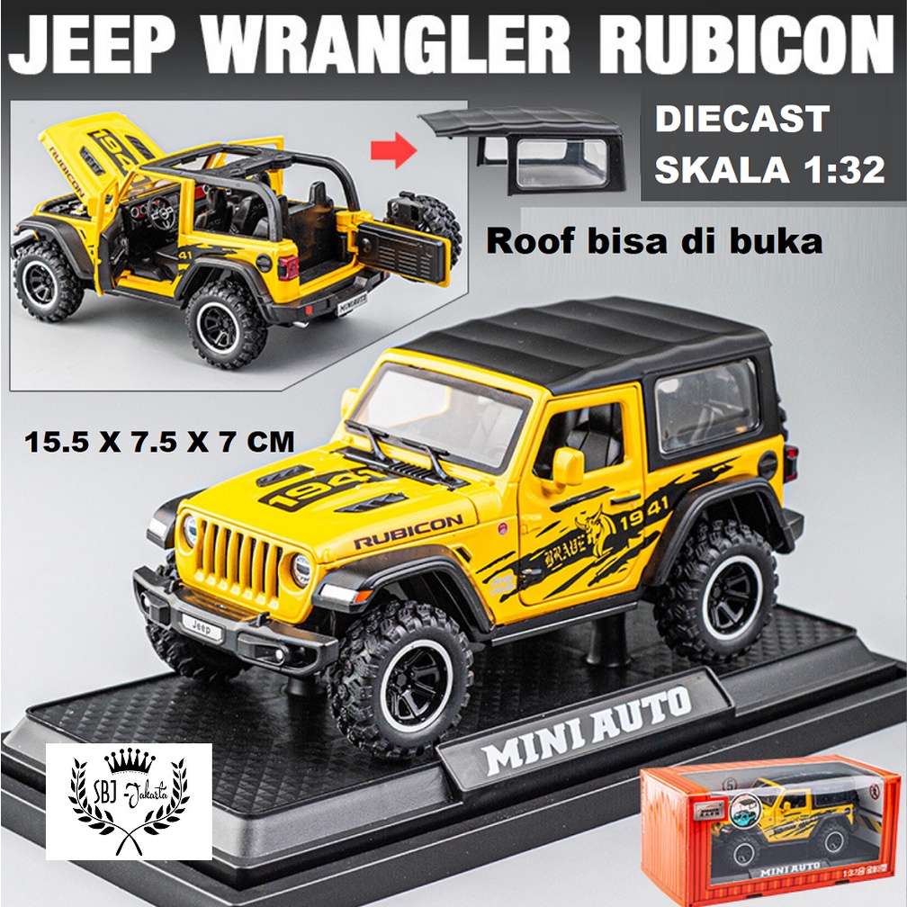 DIECAST MOBIL MINIAUTO JEEP RUBICON METAL SERIES 1:32 DGN TATAKAN