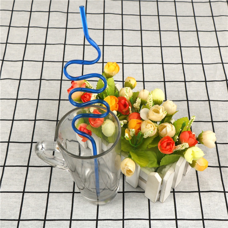 10 Pcs Sedotan Minum Bahan Plastik Warna-Warni Untuk Teh Susu