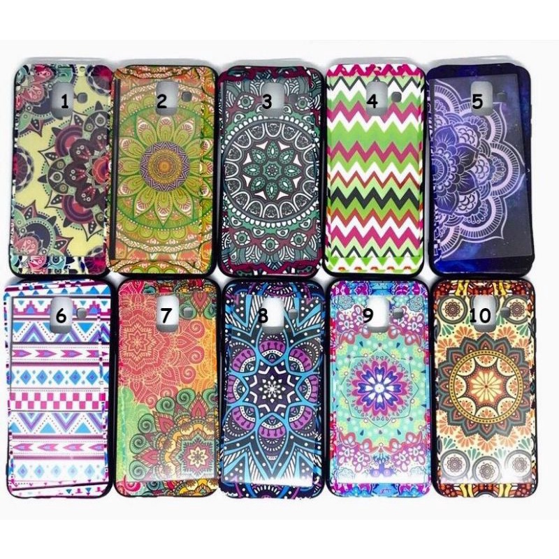 Case Jelly Glossy Motif Tribal + Tempered For Samsung/Oppo/Xiaomi/Vivo