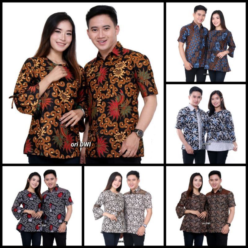 BAJU COUPEL BATIK SARIMBIT PASANGAN KAPELAN SERAGAM BATIK KERJA COUPLE PREMIUM TERBARU PEKALONGAN