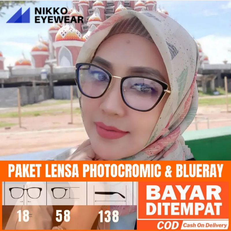 Kacamata 58597 Lensa Bluecromic, Photocromic Blueray