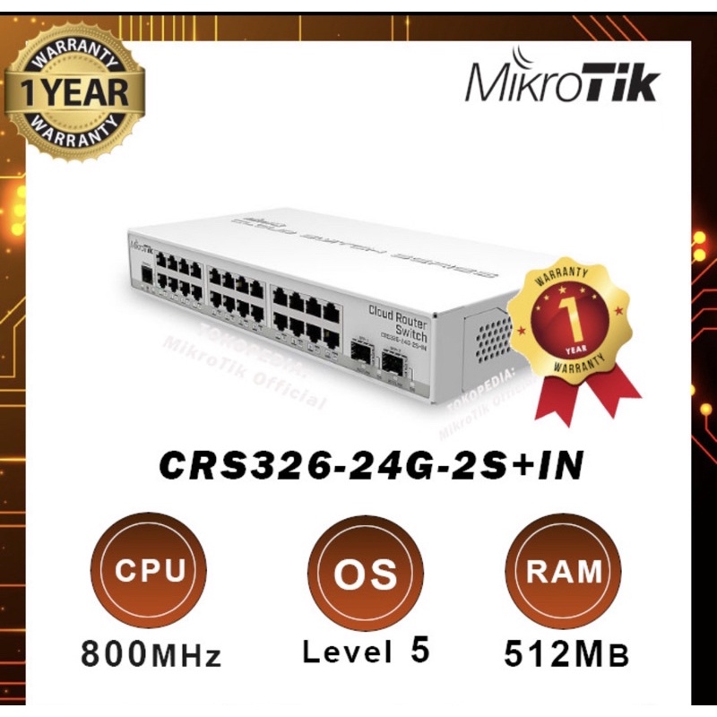 MikroTik CRS 326 24G 2S+ IN CRS326-24G-2S+IN