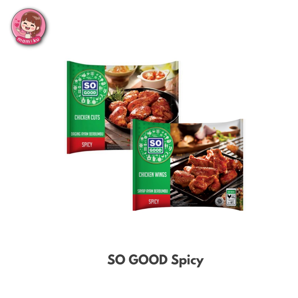 

So Good Spicy / Ayam Potong Pedas/ Sayap Ayam/ Spicy Chicken Wings/ Frozen Food - 400 gr