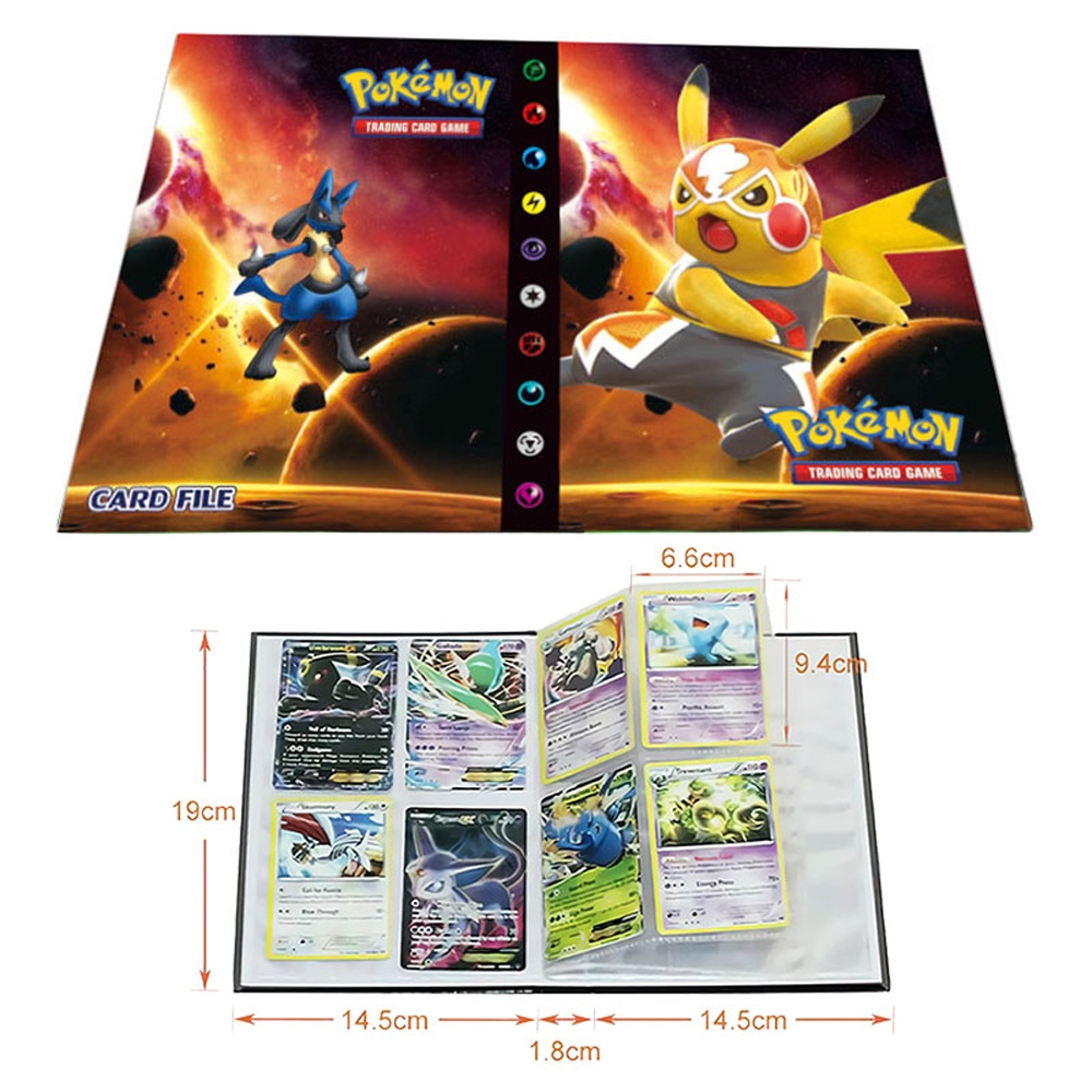 ELEGANT for Children Pokemon Cards Album Cartoon Card Holder Game Cards Album Bluesky Pikachu Anime 240Pcs Binder Folder for Gifts Cards Album Book