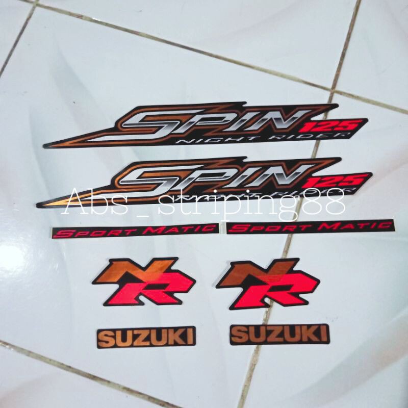 Striping Spin125 2007 2008 Hitam | sticker bodi motor spin125 07