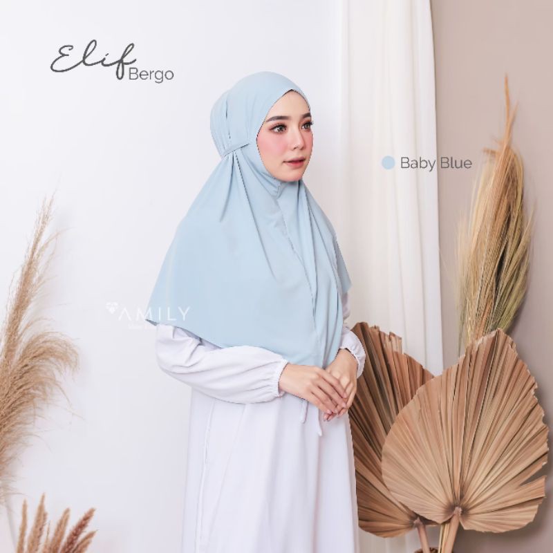 elif bergo hijab instan kekinian original amily-Baby blue