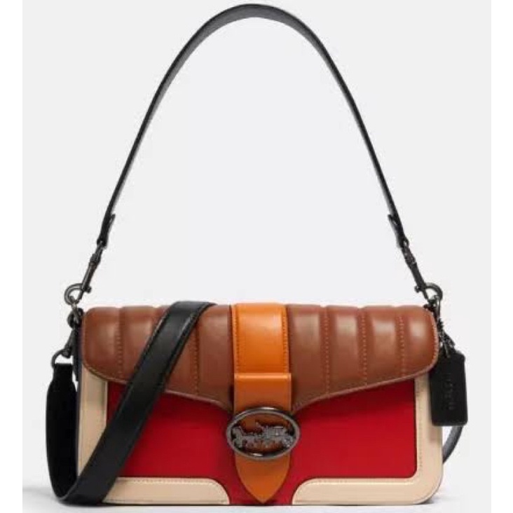 coach georgie quilted bright poppy multi