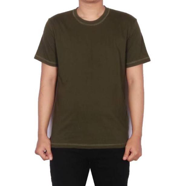 KAOS POLOS BAHAN COTTON COMBER 30S PRIA WANITA HIJAU ARMY WAME POLOS BAPAK ANAK JEANS LEVIS
