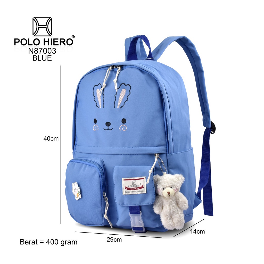 (RF) Tas Wanita Polo Hiero N87003 Import Tas Ransel Sekolah Backpack Kuliah Fashion Kerja Ransel