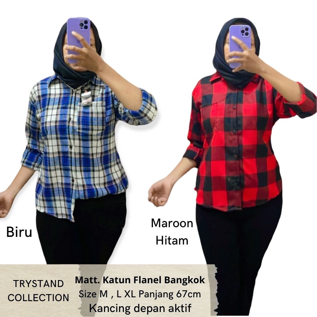 TERBARU KEMEJA FLANEL WANITA | BISA COD